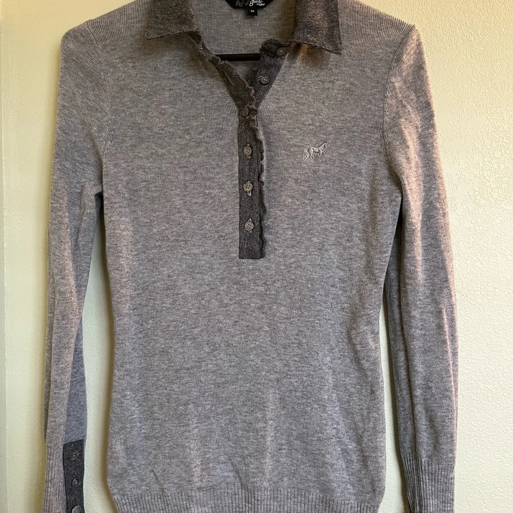 Goode Rider Polo Sweater Med - Picture 2 of 4